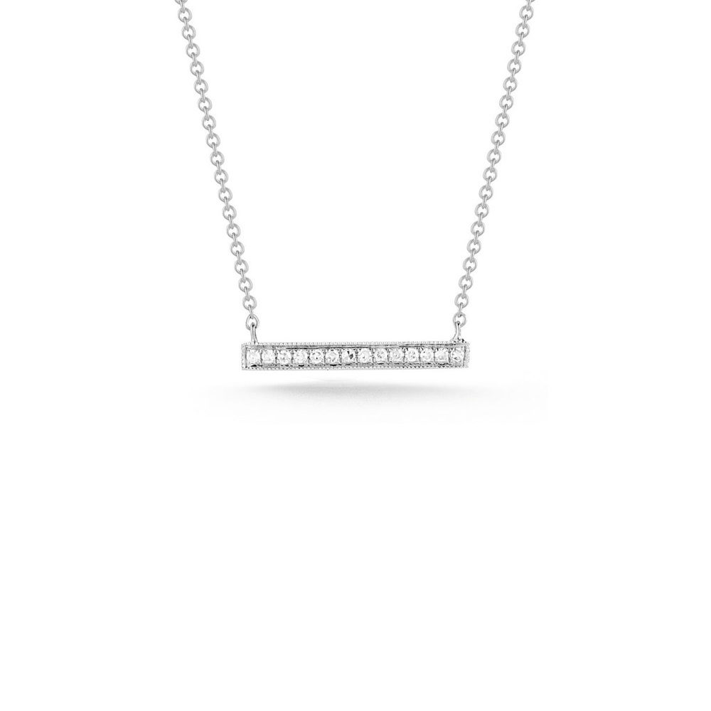 Dana Rebecca Sylvie Rose Medium Bar Necklace 14k White Gold